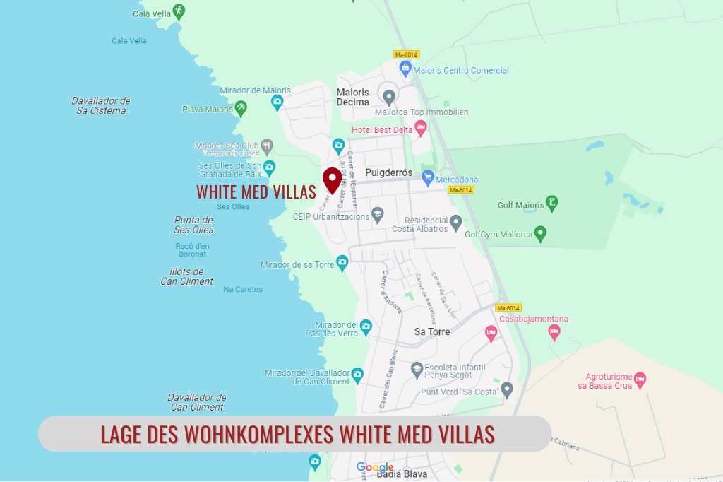 Lage des Wohnkomplexes White Med Villas