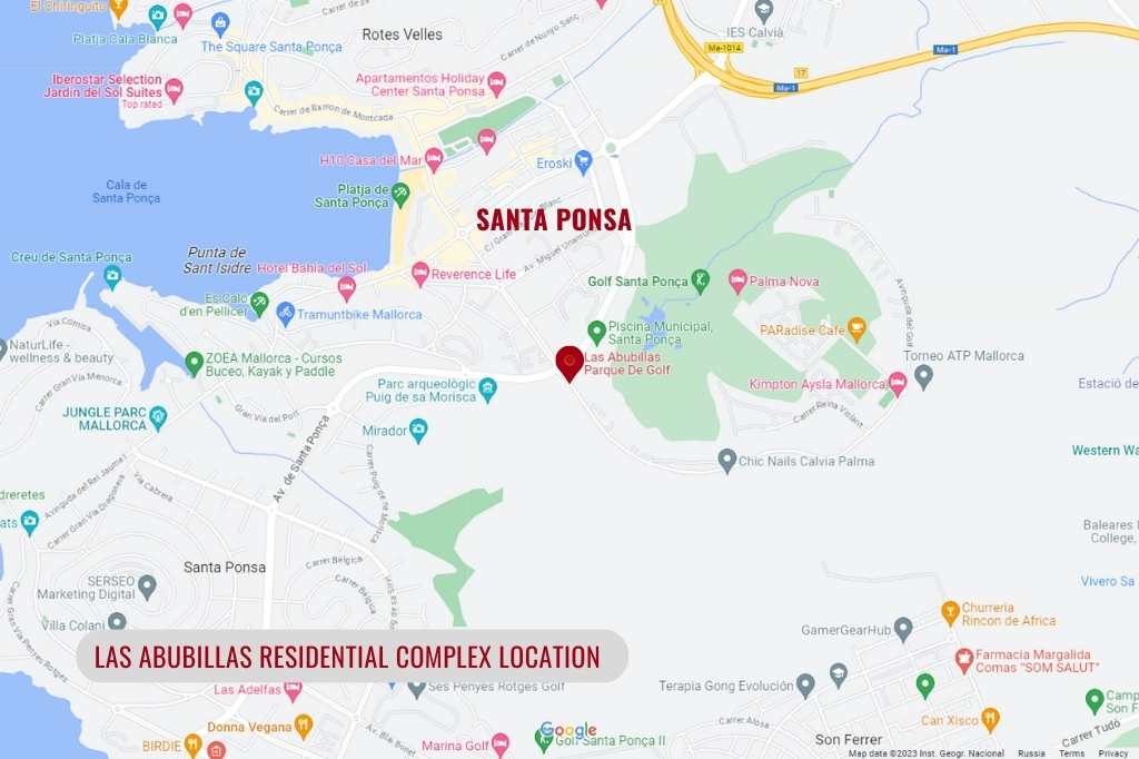  location of the Las Abubillas Residential Complex in Santa Ponsa