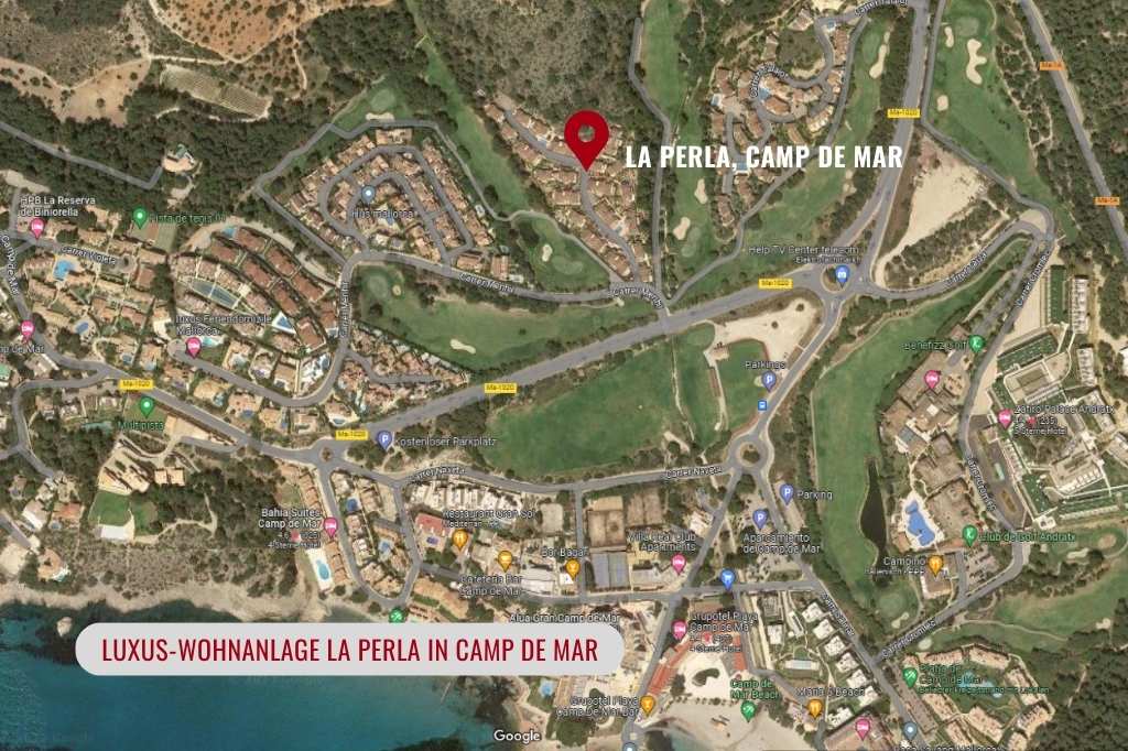 Wo sich die Luxus-Wohnanlage La Perla in Camp de Mar befindet
