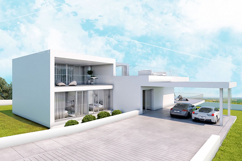 Projekt für den Bau einer modernen Villa mit Pool und Garten in Son Gual neben Palma