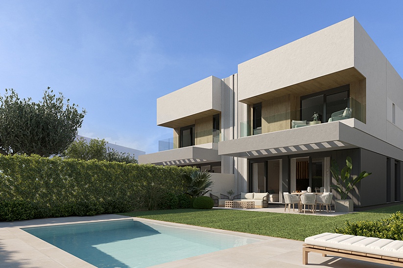 Brandneue moderne Villa mit Garten und Pool und Meerblick in Puig de Ros