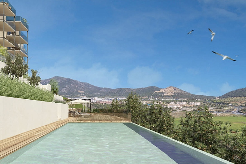 Neue Wohnung mit Garten und Panoramablick in Santa Ponsa