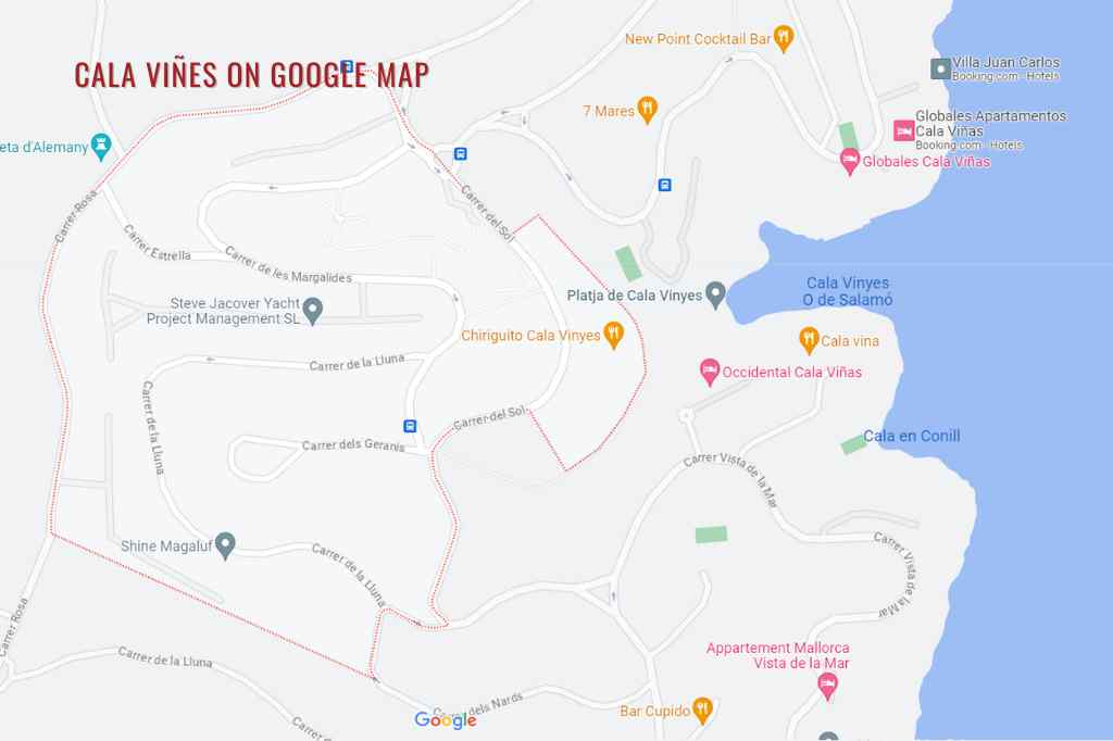 Cala Viñes auf Google-Karte
