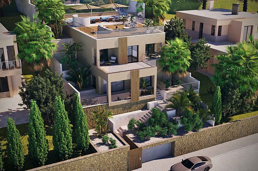 Neue moderne Villa mit fantastischem Panoramablick in Santa Ponsa